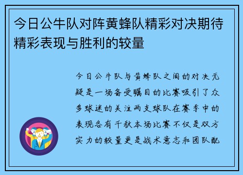 今日公牛队对阵黄蜂队精彩对决期待精彩表现与胜利的较量
